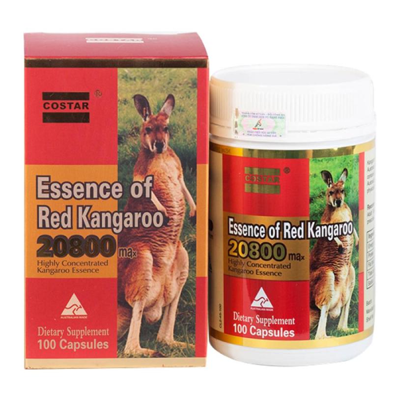 Viên uống tăng cường sinh lý Essence of Red Kangaroo 20800 Max tặng 1 son dưỡng môi Cocoon nhập khẩu