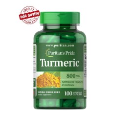 Viên uống nghệ hỗ trợ hệ tiêu hóa, dạ dày, giảm viêm khớp, curcuma longa Puritans Pride Turmeric 800mg 100 viên HSD tháng 2/2020 nhập khẩu