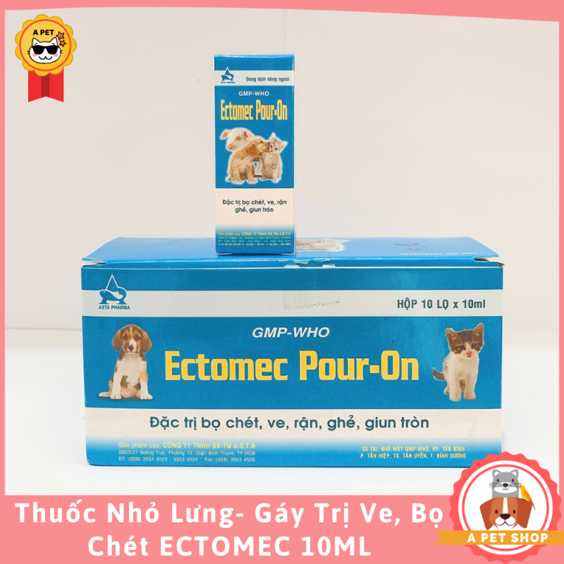 Dung Dịch Nhỏ Lưng Diệt Ve, Bọ Chét Kết Hợp Tẩy Giun Lọ 10ml - A Pet Shop