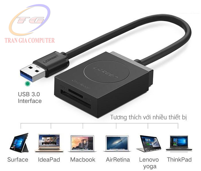 Đầu đọc thẻ USB 3.0 hỗ trợ SD TF Ugreen 20250