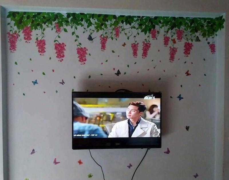 decal dán tường dàn hoa tigon