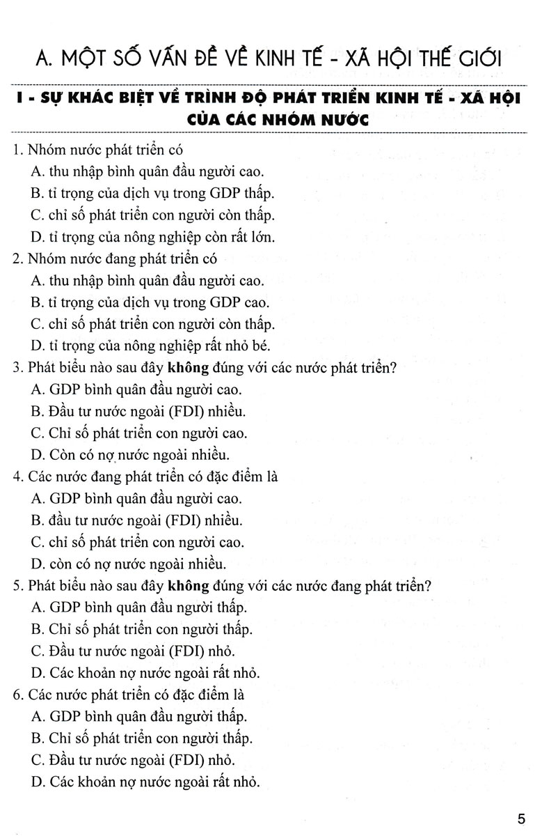 TRẮC NGHIỆM ĐỊA LÍ LỚP 11 (DÙNG CHUNG CHO CÁC BỘ SGK HIỆN HÀNH)