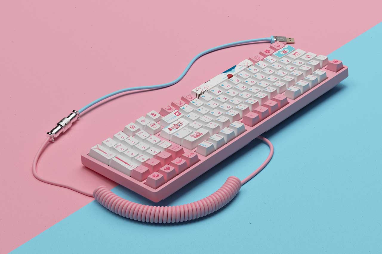 Dây cáp custom AKKO USB Type C (Matcha Red Bean / OceanStar / Midnight / Macaw / Neon /Tokyo)