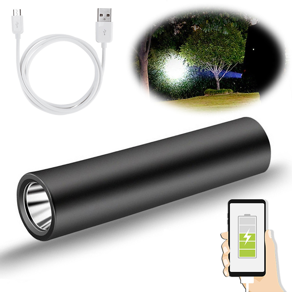 Đèn pin siêu sáng, Đèn Pin Mini Siêu Sáng Kiêm Sạc Dự Phòng - Chính Hãng dododios