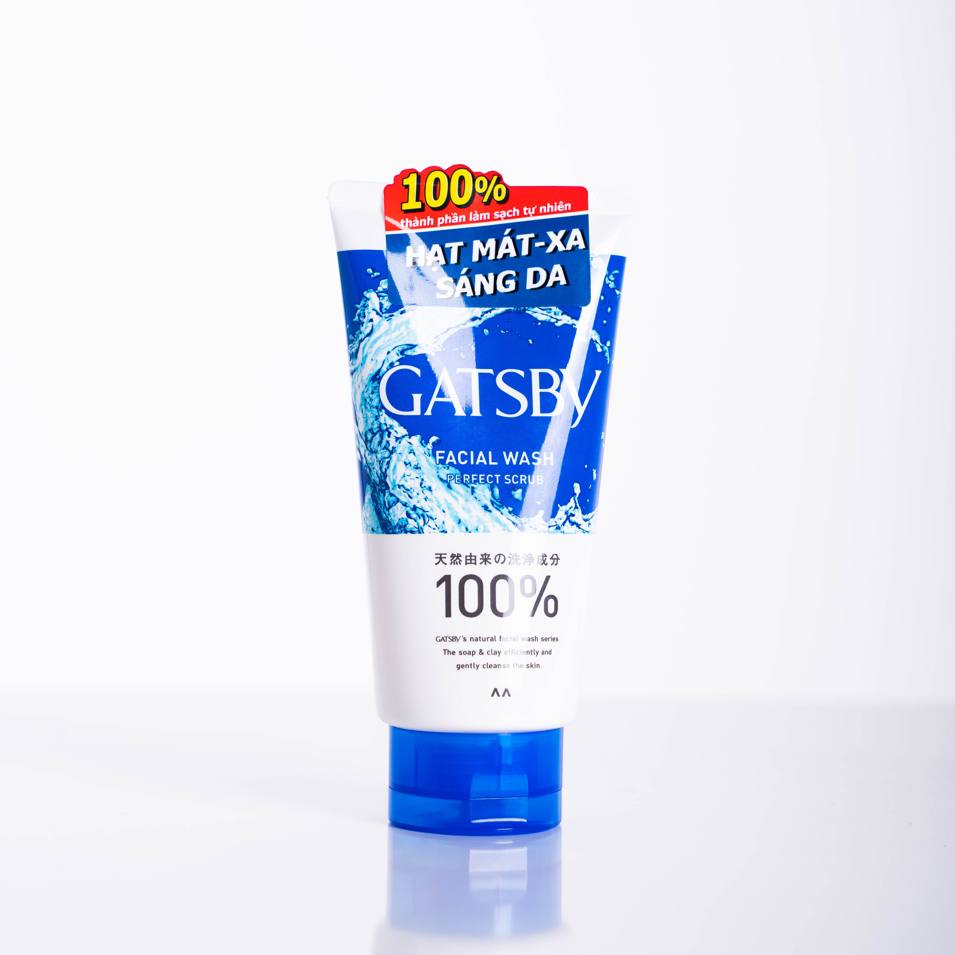 Sữa rửa mặt GATSBY Facial Wash Perfect Scrub hạt Mát-Xa sáng da & mát lạnh 130g
