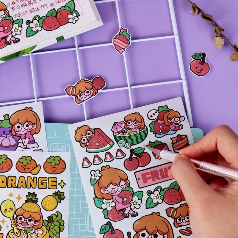 Set 4 Tấm Sticker, Hình Dán Hình Em Bé Siêu Dễ Thương