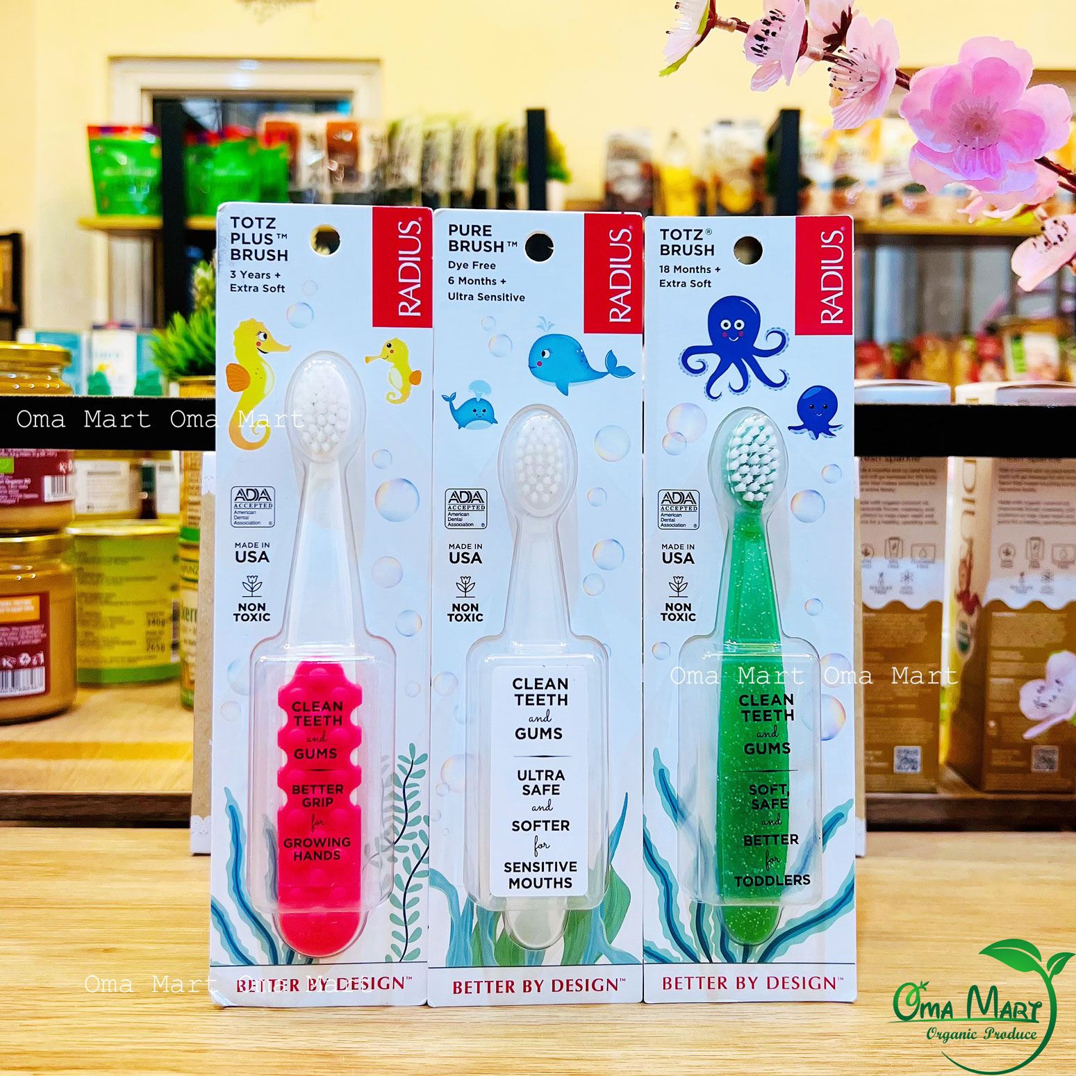 Toothbrush for baby organic radius-American (6m - 18m - 36m)