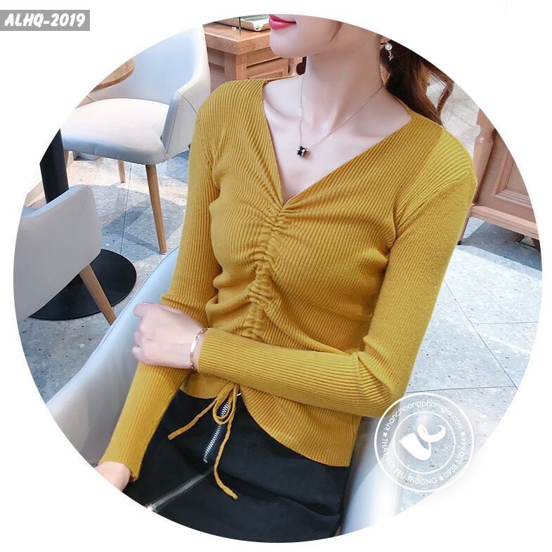 Áo Thun Gân Cổ V Rút Giữa Sành Điệu TT0003 (TTSL0234)