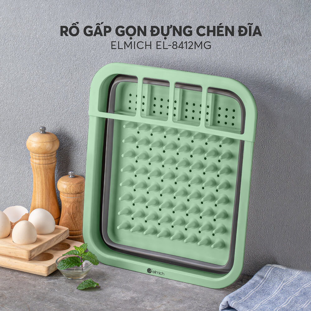 (Chỉ 20.06)Rổ đựng chén đĩa gấp gọn Elmich EL8412