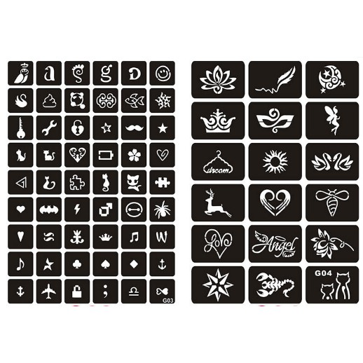 KHUÔN VẼ HENNA DÙNG NHIỀU LẦN( INBOX CHỌN KHUÔN)