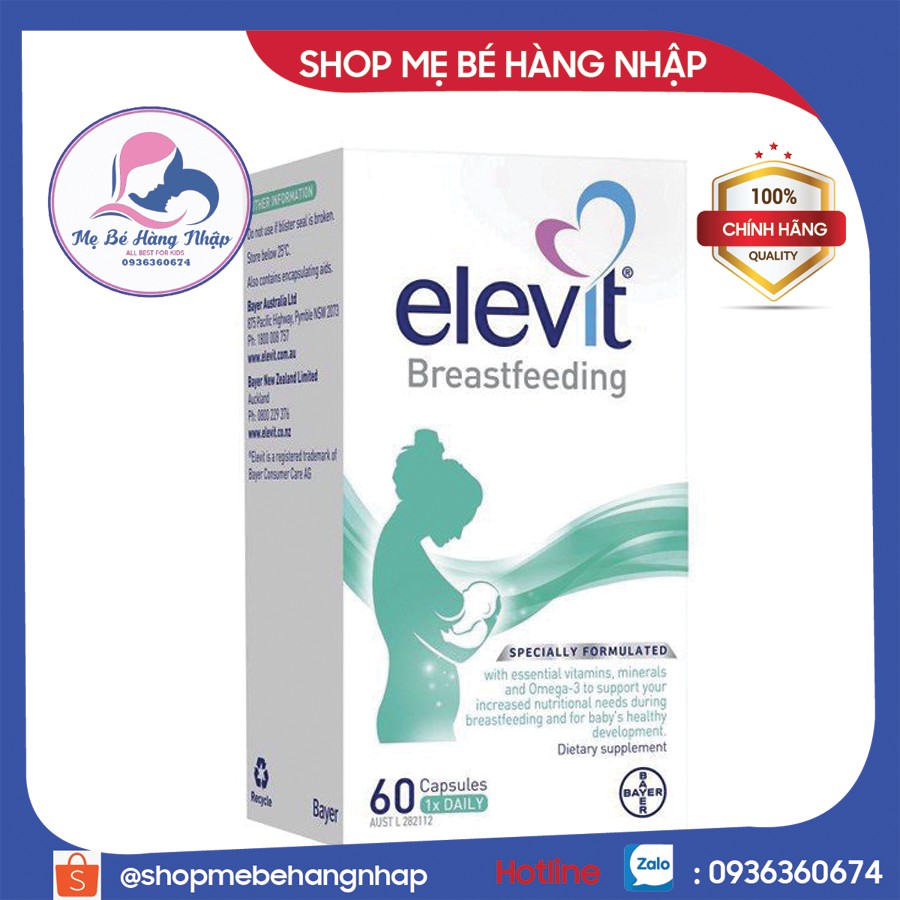 [Chuẩn Auth Úc] Vitamin Elevit Breastfeeding sau sinh 60 viên