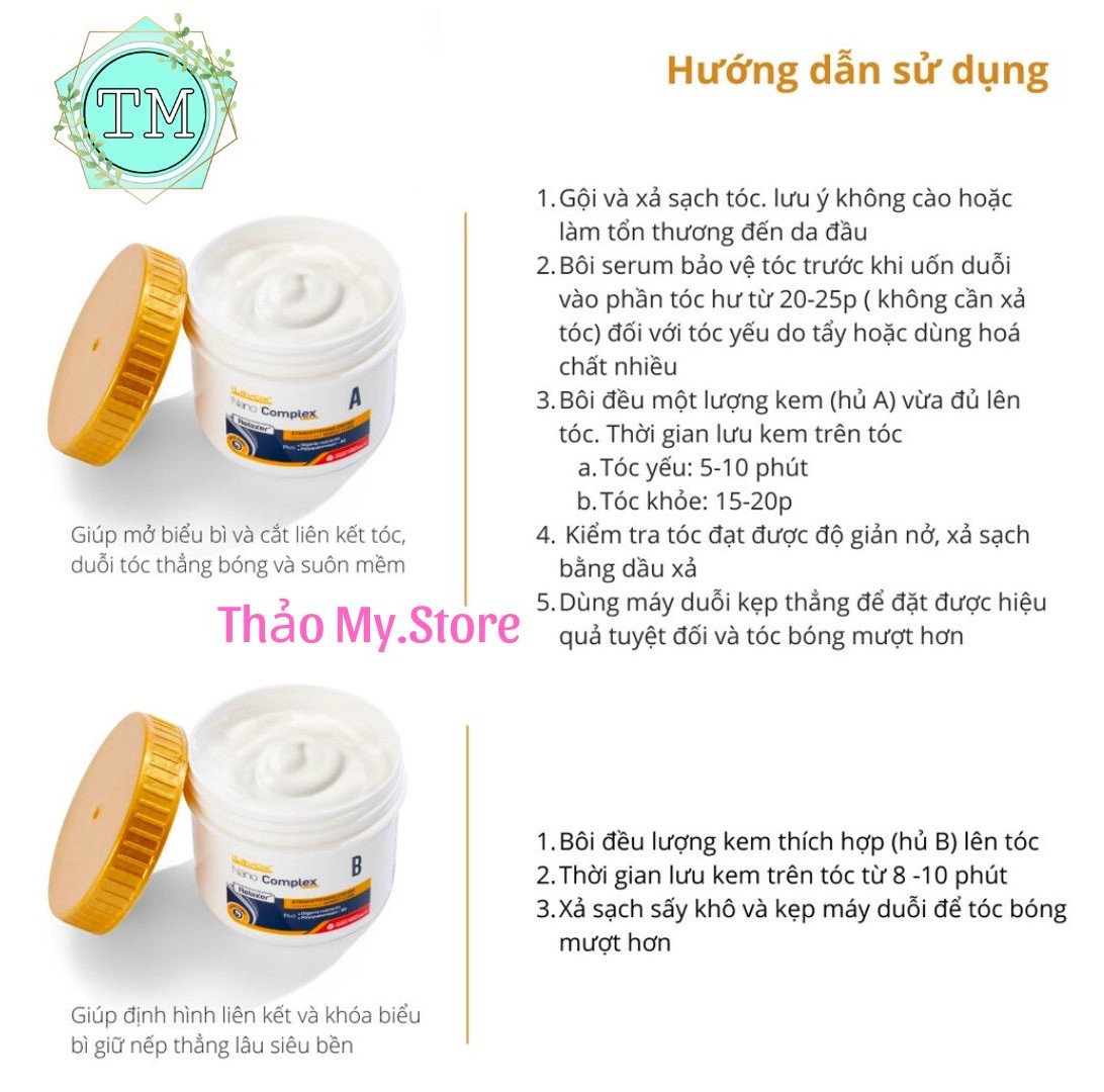 Thuốc duỗi ép thẳng tóc phục hồi tại nhà Lavox Nano Complex nhỏ 300ml - Tặng Kèm Cặp Bao Tay