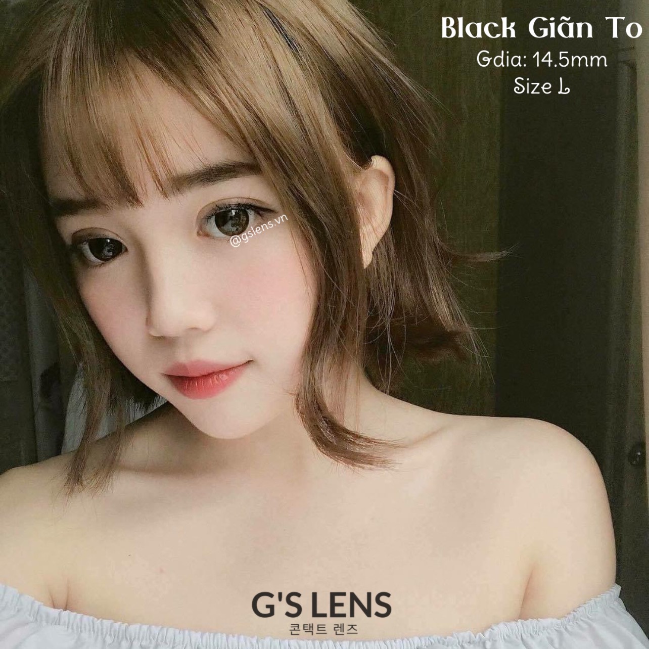 [HCM]Kính Áp Tròng Black Đen Giãn Vừa (Lens Mắt 0 Độ )