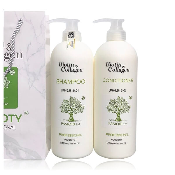 Dầu Gội Xả Biotin Collagen Trắng 1000ml Giảm Rụng Tóc