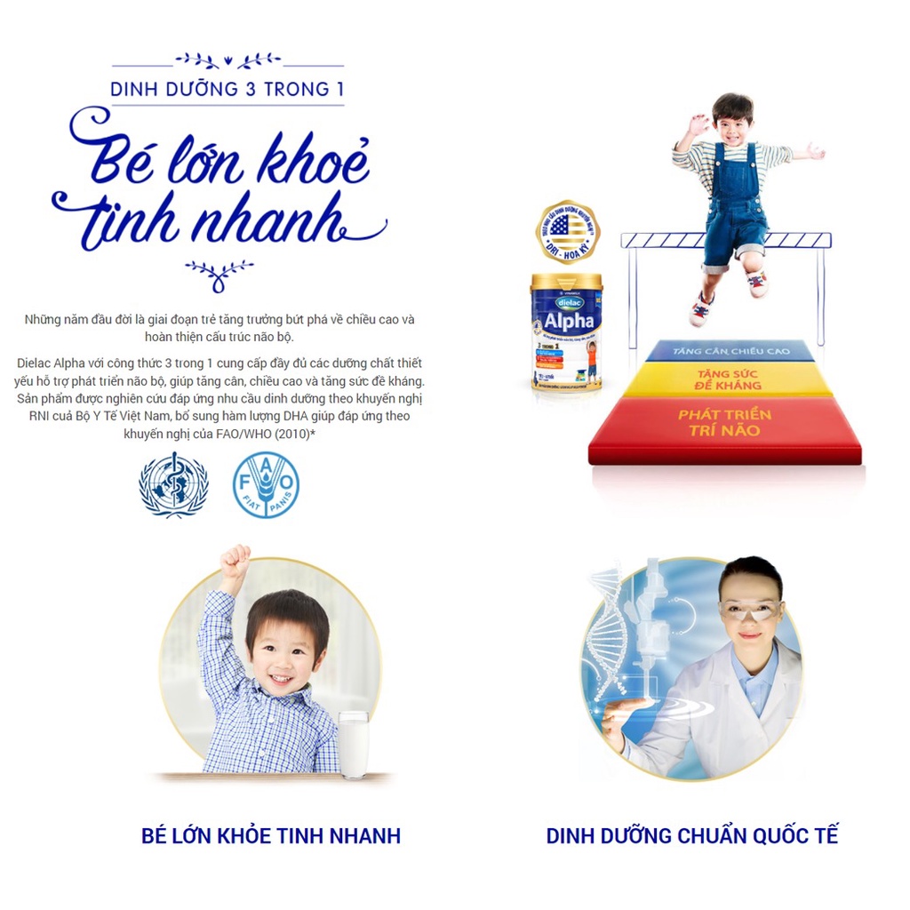 Sữa bột Vinamilk Dielac Alpha Step 2 900g