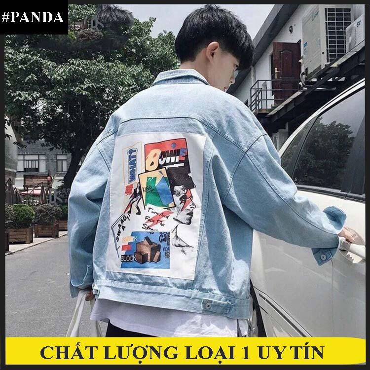 [HCM]Áo khoác jean nam form rộng - áo khoác chất jeans hoạ tiết hình tư duy mới Hàn Quốc rất đẹp size M-L-XL