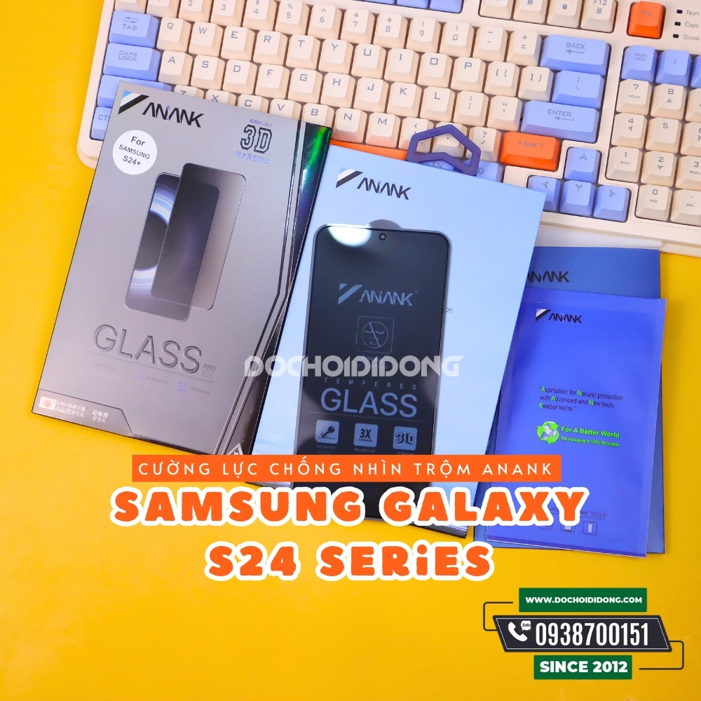 Miếng dán cường lực chống nhìn trộm samsung galaxy s24 s24+ s24 ultra anank