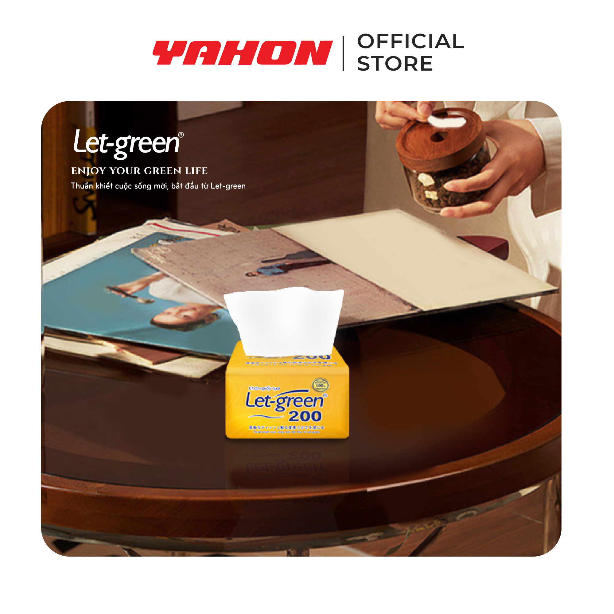 Combo 3 bao khăn giấy lụa Let-green, 200 tờ/bao