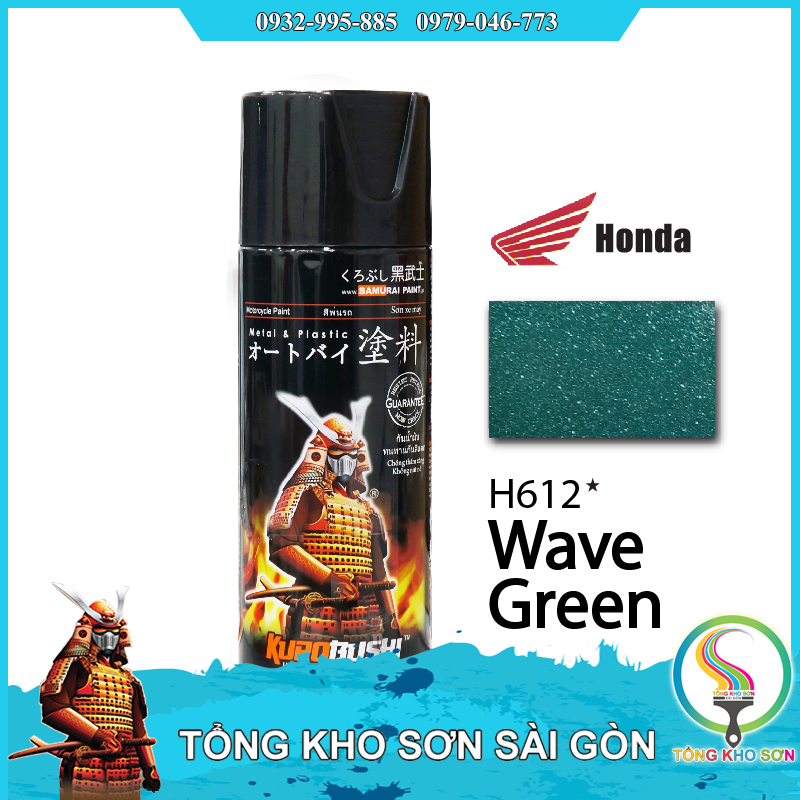 Bình sơn xịt màu xanh wave H612 Samurai
