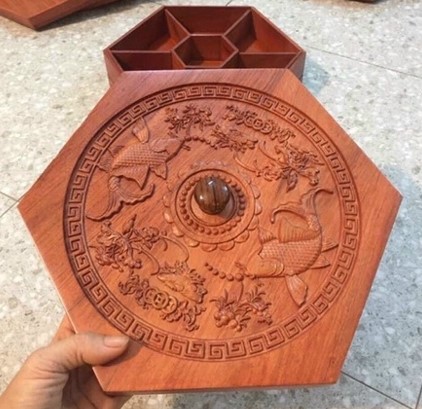 Khay đựng bánh kẹo gỗ hương