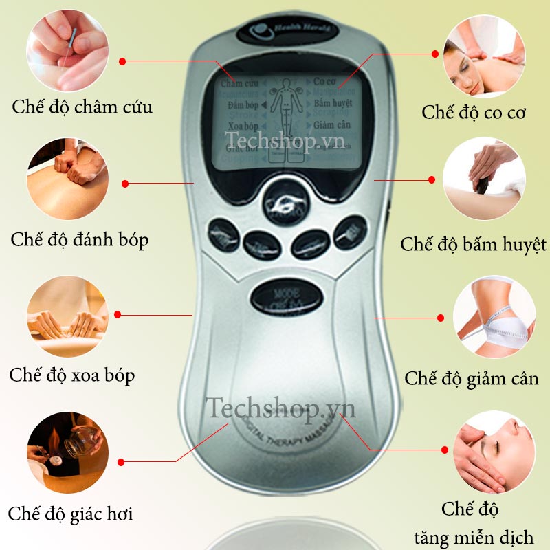 Máy trị liệu 4 miếng dán sonic (hỗ trợ đấm bóp ,trị liệu châm cứu, massage). Bảo hành 12 tháng
