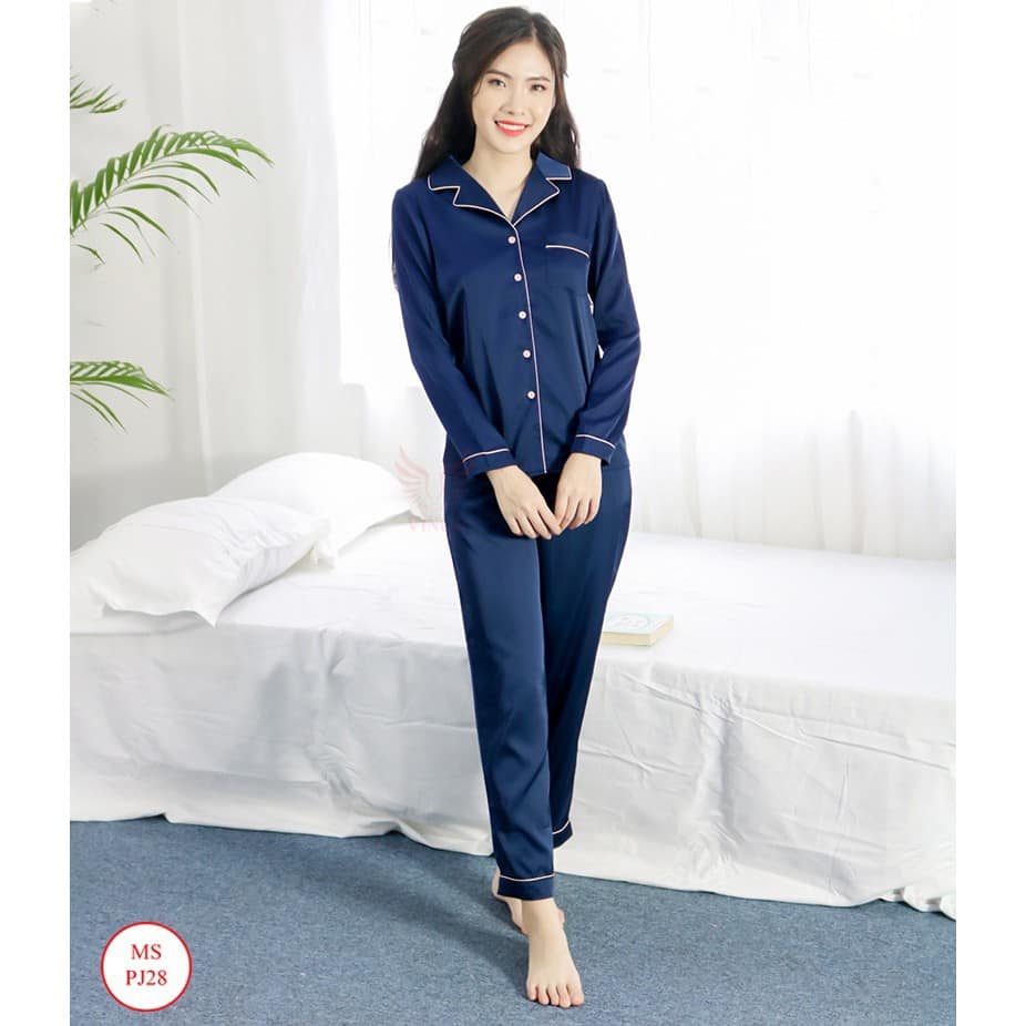 Bộ pijama phi lụa loại 1 cao cấp quần dài 40 đến 58kg