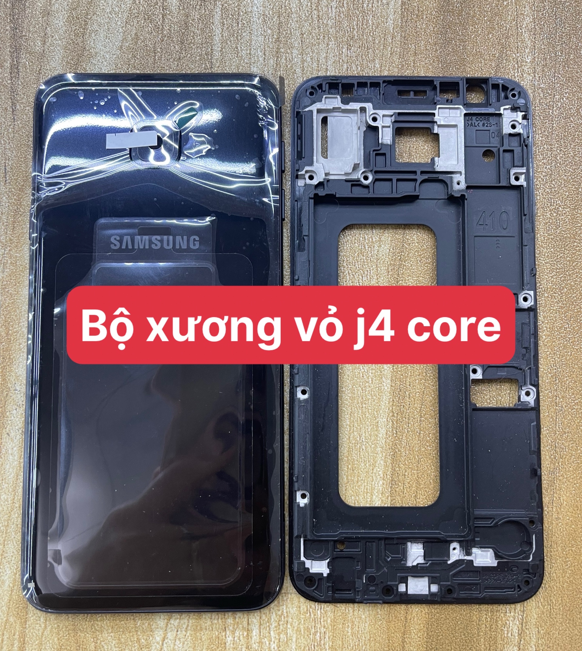bộ xương vỏ sam sung j4 core zin mới kèm(sườn,lưng,kính camera,phím bấm)