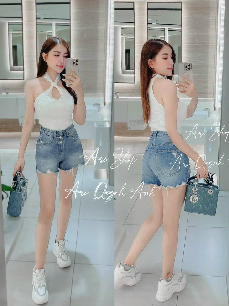 Áo kiểu nữ cổ yếm xoắn vải xốp