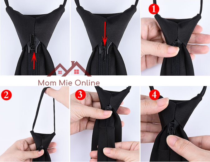 [HCM]Hộp cà vạt nam bản 6cm thắt sẵn, vải dày, có khóa kéo, làm quà tặng