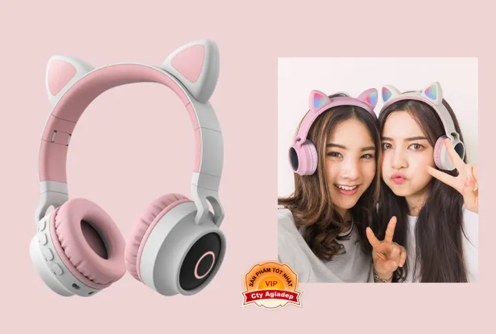 ⭐Tai nghe Bluetooth tai mèo xịn sò siêu cute sành điệu tai nghe không dây  chụp tai - ADG028C: Mua bán trực tuyến Tai nghe Over ear với giá rẻ |  Lazada.vn