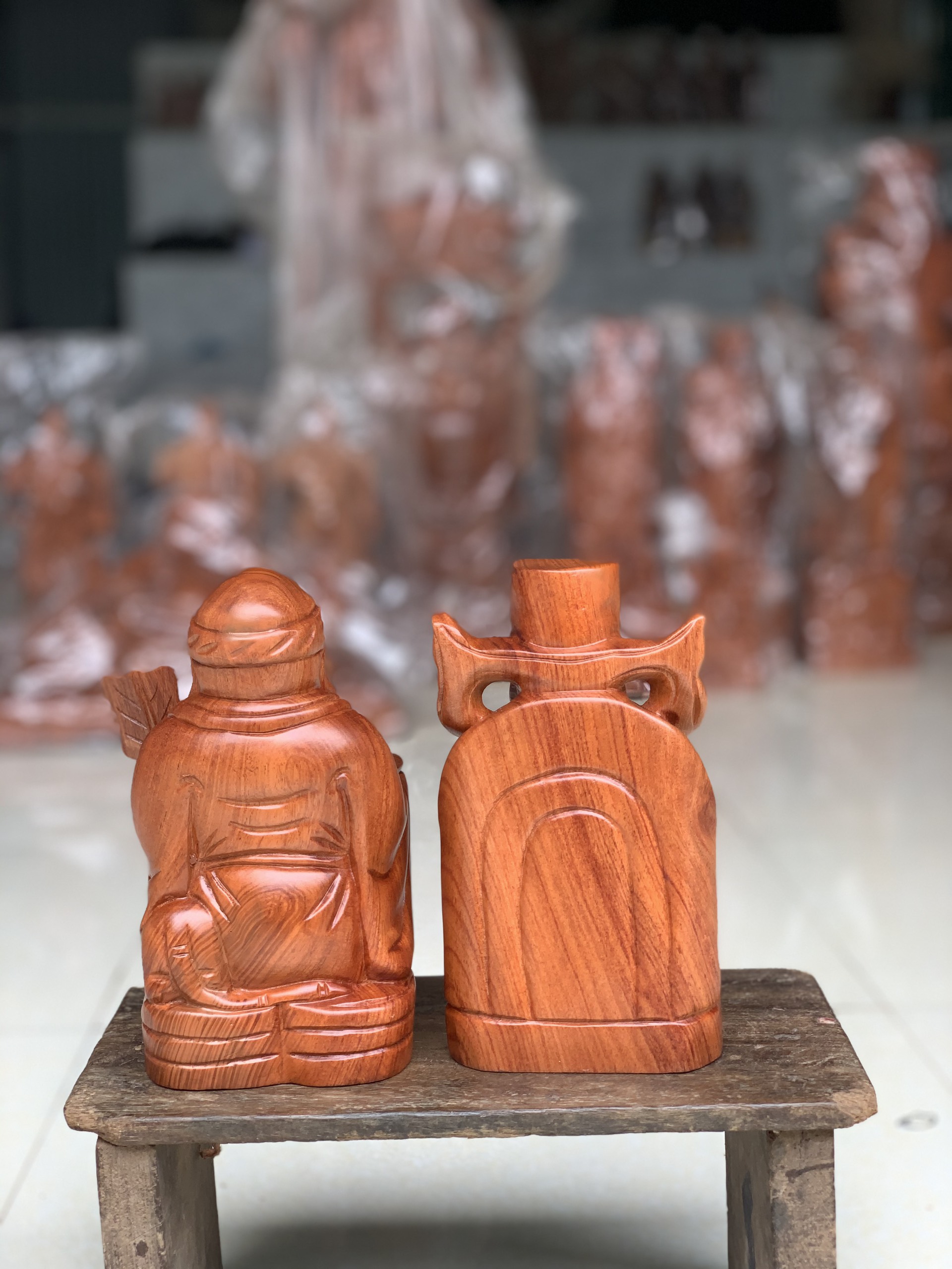 Cặp Thần Tài - Thổ Địa Gỗ Hương Đá
