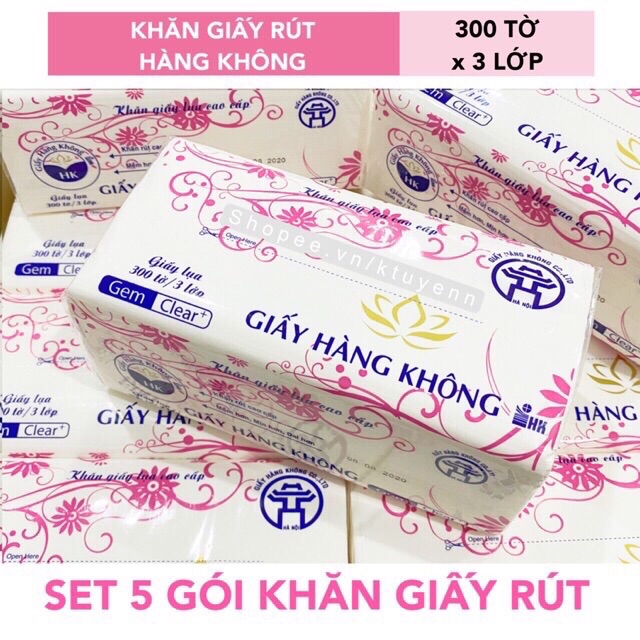 Giấy rút lụa 3 lớp mềm mịn ( 300 tờ)