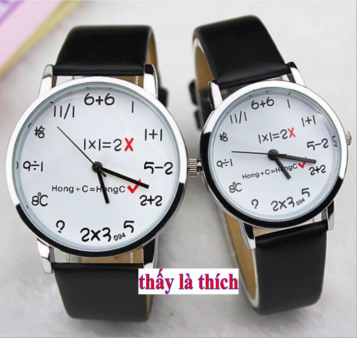Combo 2 chiếc đồng hồ mặt số toán học