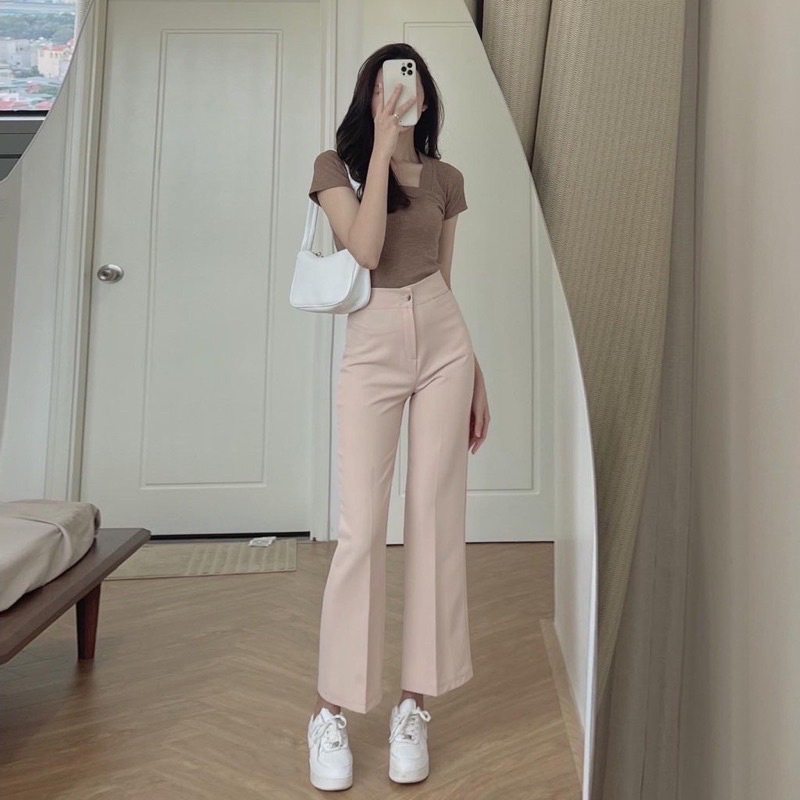 Quần tây ống đứng phong cách hàn quốc