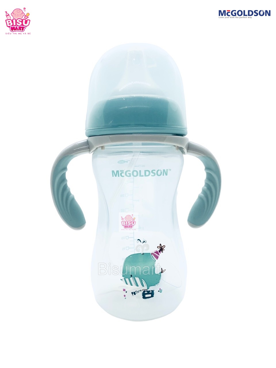Bình Sữa PP Cổ Rộng cho bé McGoldson 300ml MẪU MỚI