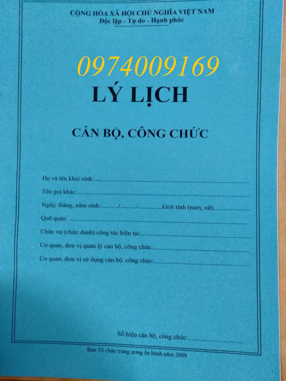 2 bộ hồ sơ cán bộ công chức (lh0974009169)