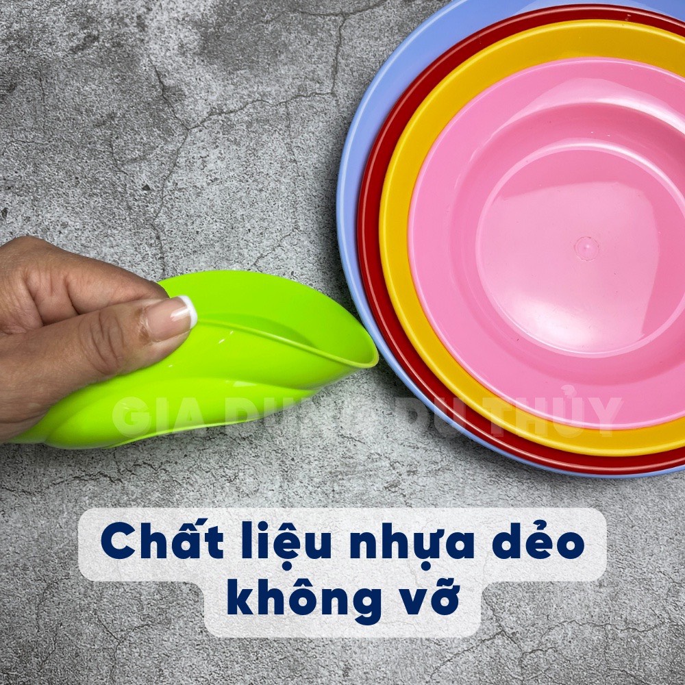 Dĩa tròn nhựa dẻo đủ size nhiều màu