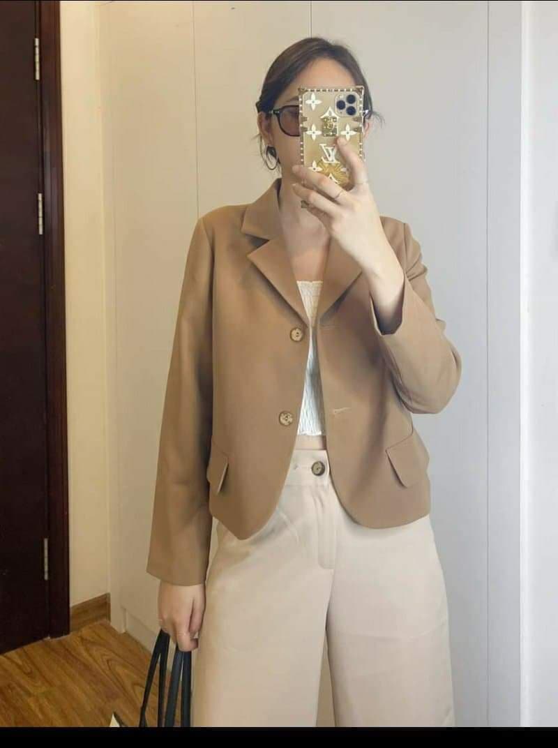 áo khoác blazer dáng ngắn 2 lớp