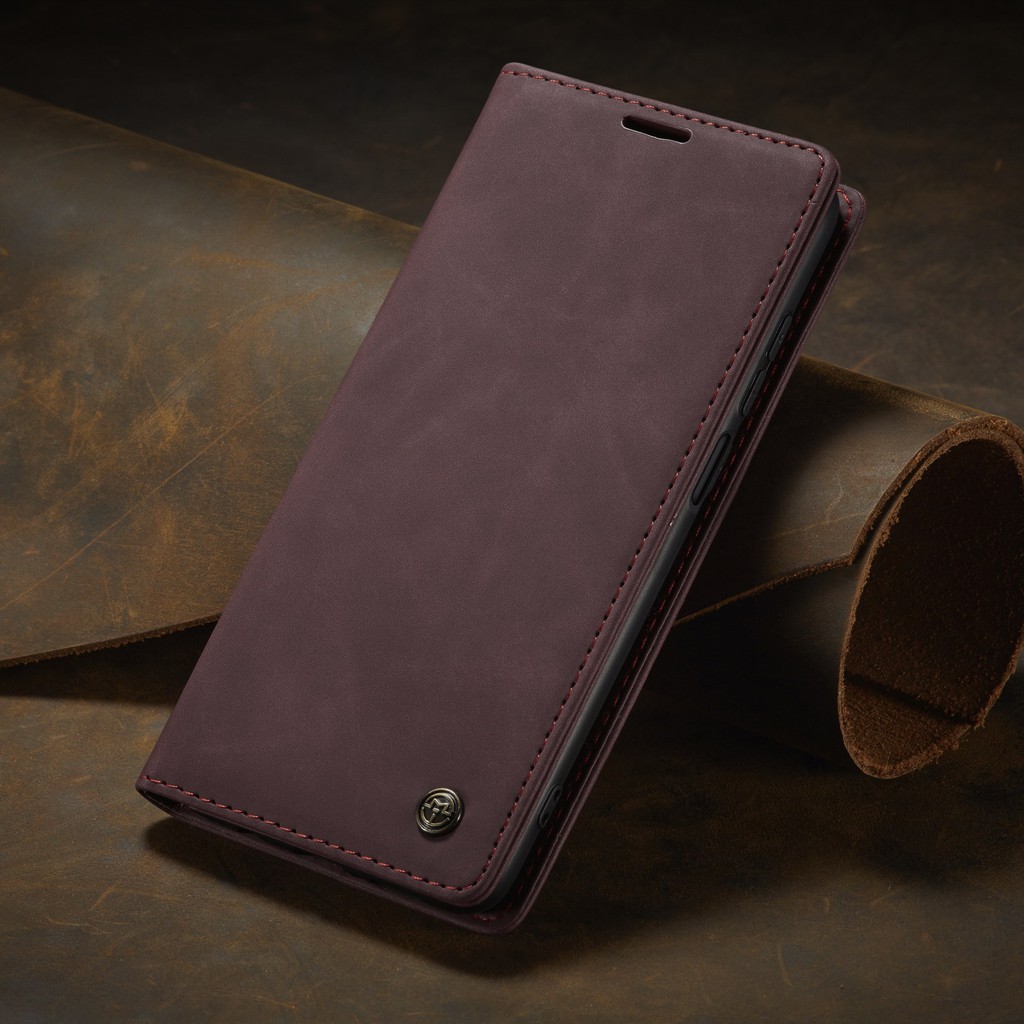 Bao da thật dạng ví cho Xiaomi Redmi Note 9s, Note 9 Pro, Note 9 Pro Max Chính Hãng Caseme