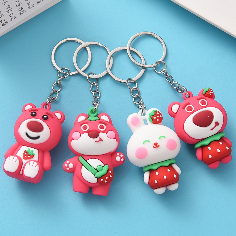 Moc khóa gấu đỏ cute