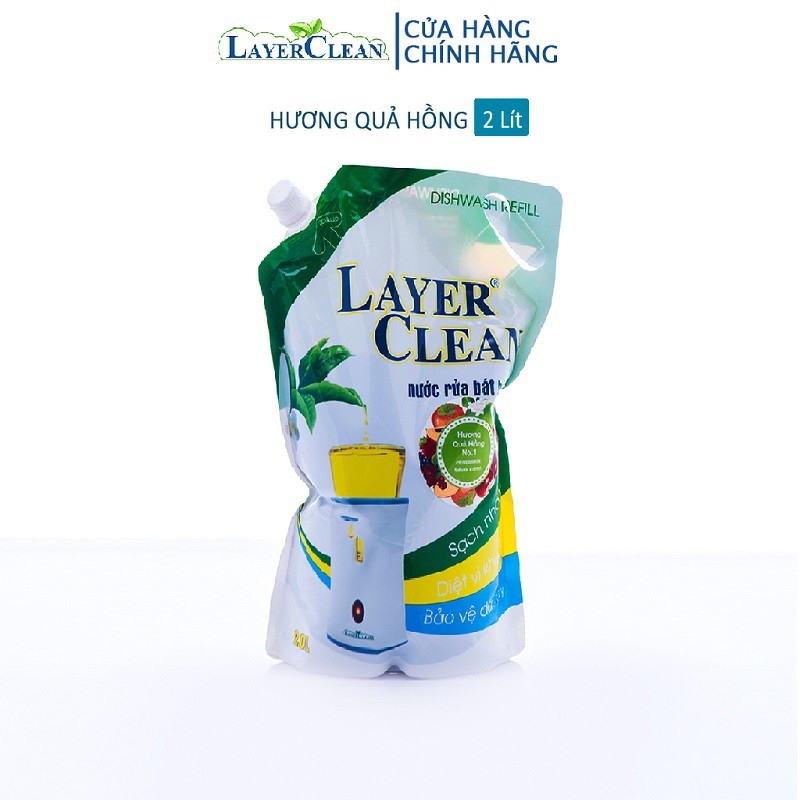 [HCM]Nước rửa chén hữu cơ Layer Clean túi 2 lít