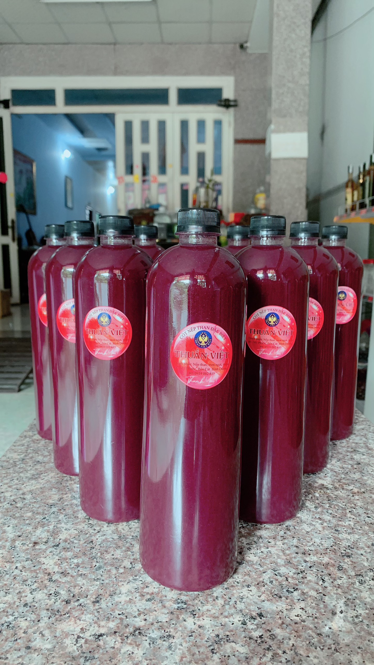 Cốt nếp than (nếp Cẩm) sệt nhà Thuần Việt, chai 1L, thơm, ngọt tự nhiên