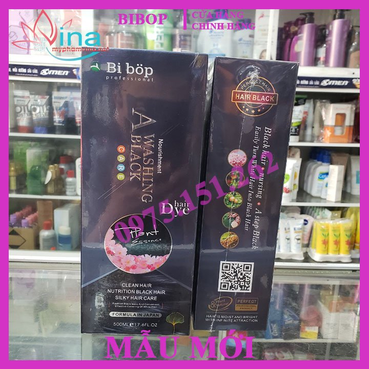 [HCM]Dầu gội đen tóc Bi Bóp phủ bạc hiệu quả 500ml