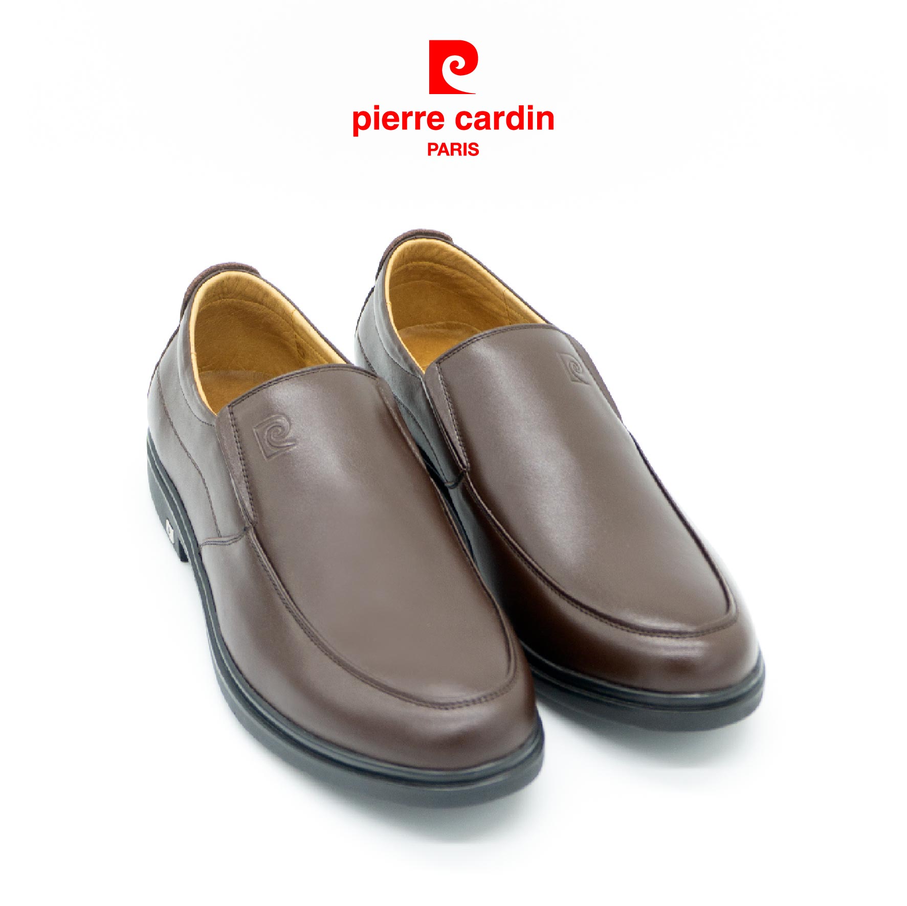 Giày lười nam Pierre Cardin chất liệu da bò thật nhập khẩu, đế cao su chống trơn trượt, bảo hành 12 tháng màu nâu PCMFWL 702