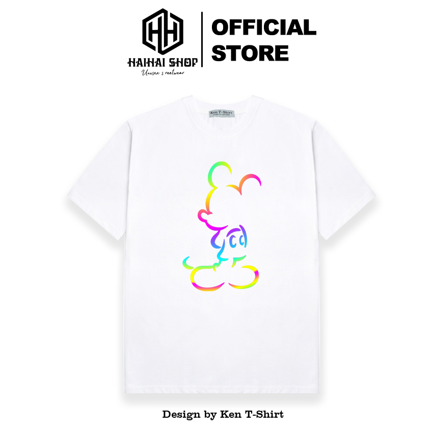 Áo Thun Đôi Phản Quang 7 Màu Micky và Mimi, VẢI COTTON 75%, Co Giãn  4 Chiều, chính hãng Ken T-Shirt.