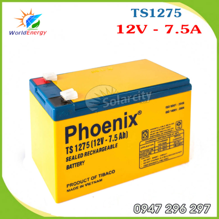 Ắc quy viễn thông Phoenix 12v - 7.5Ah (TS1275)