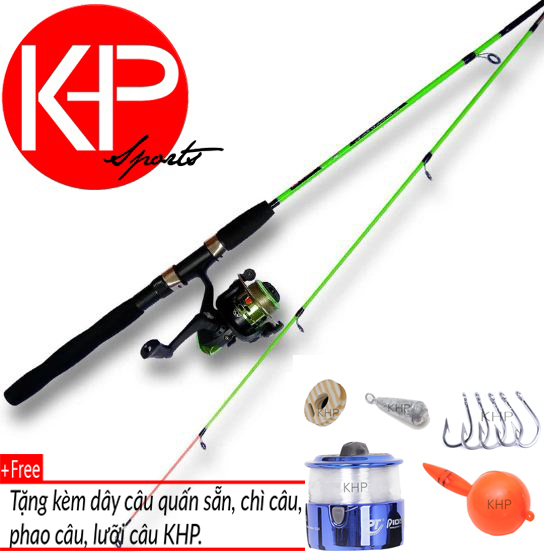 [HCM]Bộ cần câu 2 khúc mini 1m5 (Xanh lá)