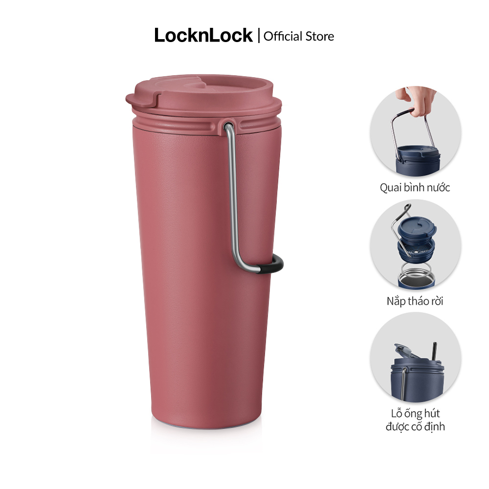 Bình giữ nhiệt Lock&Lock Bucket Tumbler - LHC4269 - Có quai xách tiện lợi - Thép không gỉ SUS304 -...