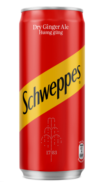 Nước soda SCHWEPPES ginger hương gừng lon 320ml