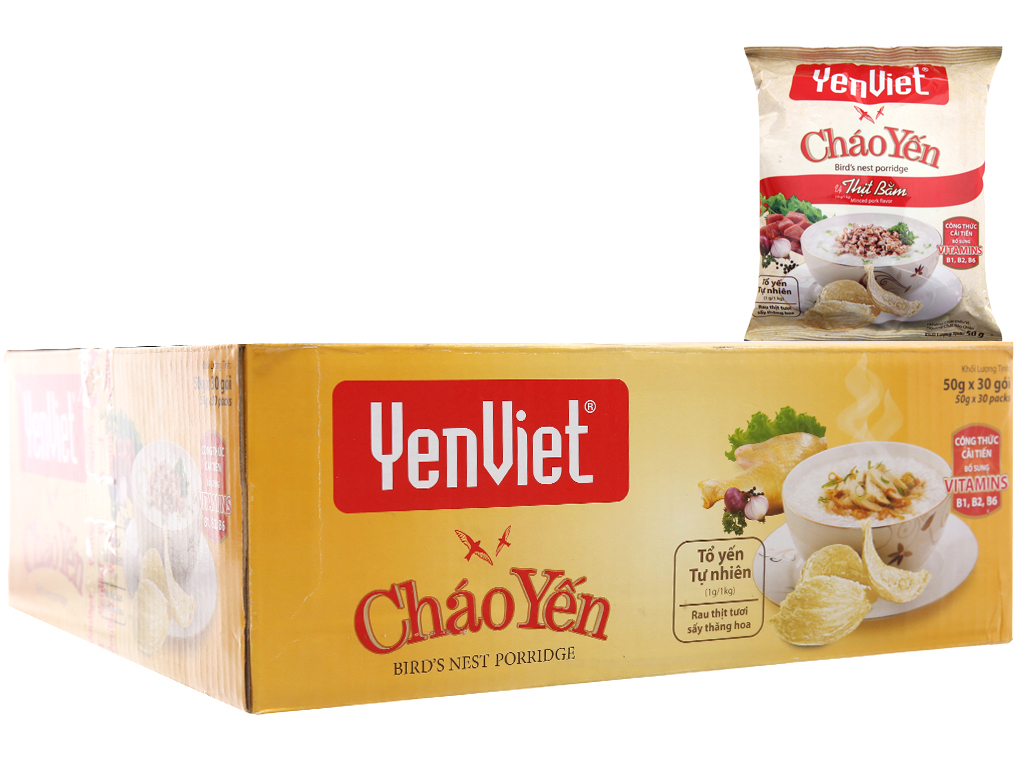 Thùng 30 gói Cháo Yến Việt Vị Thịt Bằm